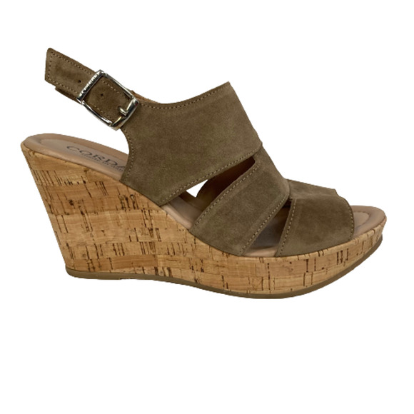 Cordani Shoes - Cordani Sandals Womens Sz 8 Brown Suede Leather Peep Toe Ankle Strap Wedge